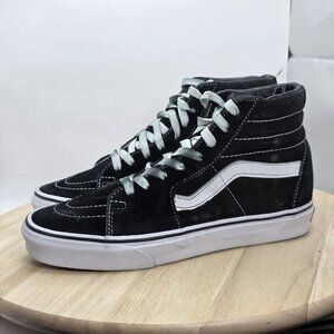 Womens Size 8 - Vans Sk8-Hi W7 Black White Canvas High Top Skate Shoes 500714